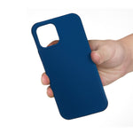Husa protectie,Flippy, compatibila cu Apple iPhone 12 Liquid Silicone Case Albastru inchis