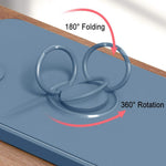 Husa protectie Flippy compatibila cu Apple iPhone 12 Liquid Silicone Ring cu suport rotativ Albastru