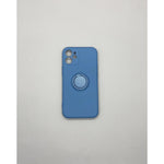 Husa protectie Flippy compatibila cu Apple iPhone 12 Mini Liquid Silicone Ring cu suport rotativ Albastru