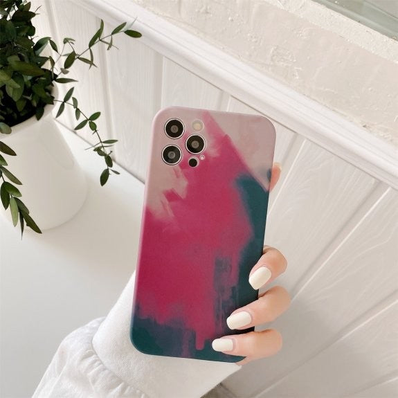 Husa protectie Flippy compatibila cu Apple iPhone 12 Pro Tpu Ombre, Roz/Mov/Negru