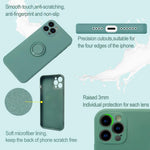 Husa protectie Flippy compatibila cu Apple iPhone 13 Pro Max Liquid Silicone Ring cu suport rotativ Verde