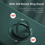 Husa protectie Flippy compatibila cu Apple iPhone 13 Pro Max Liquid Silicone Ring cu suport rotativ Verde
