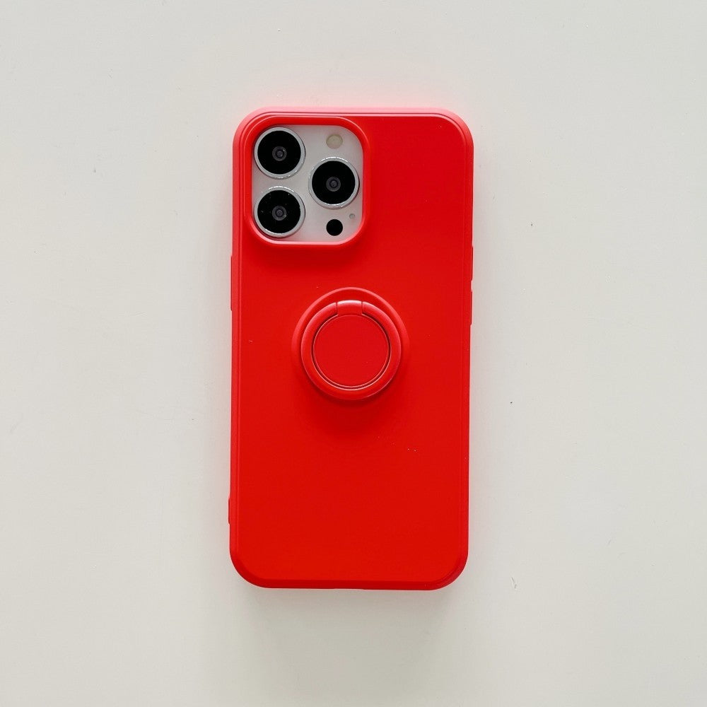 Husa protectie Flippy compatibila cu Huawei P Smart 2021 Liquid Silicone Ring cu suport rotativ Rosu