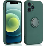 Husa protectie Flippy compatibila cu Huawei P40 Lite E Liquid Silicone Ring cu suport rotativ Verde