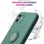 Husa protectie Flippy compatibila cu Huawei P40 Lite Liquid Silicone Ring cu suport rotativ Verde