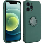 Husa protectie Flippy compatibila cu Huawei P40 Lite Liquid Silicone Ring cu suport rotativ Verde