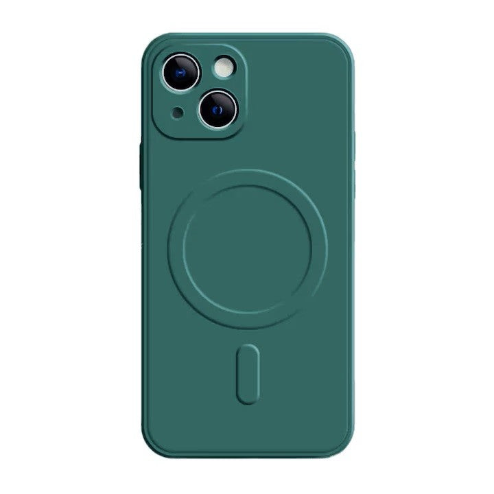 Husa Protectie, Flippy, Husa de Protectie Compatibila cu iPhone 12 Pro, Liquid MagSafe, Ring-Shaped, Magnetica, Verde