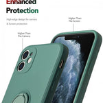Husa protectie Flippy compatibila cu Samsung A02 S Liquid Silicone Ring cu suport rotativ Verde