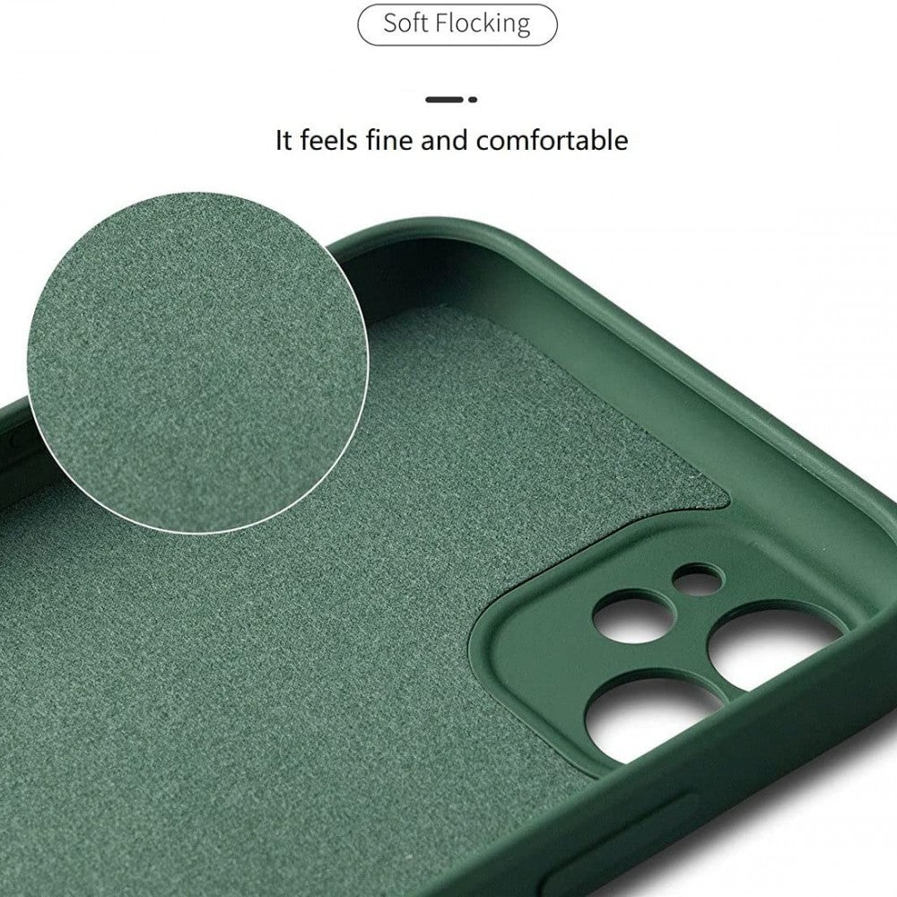 Husa protectie Flippy compatibila cu Samsung A02 S Liquid Silicone Ring cu suport rotativ Verde