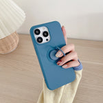 Husa protectie Flippy compatibila cu Samsung A20E Liquid Silicone Ring cu suport rotativ Albastru