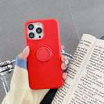 Husa protectie Flippy compatibila cu Samsung A21S Liquid Silicone Ring cu suport rotativ Rosu