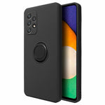 Husa protectie Flippy compatibila cu Samsung Galaxy A32 5G Liquid Silicone Ring cu suport rotativ Negru