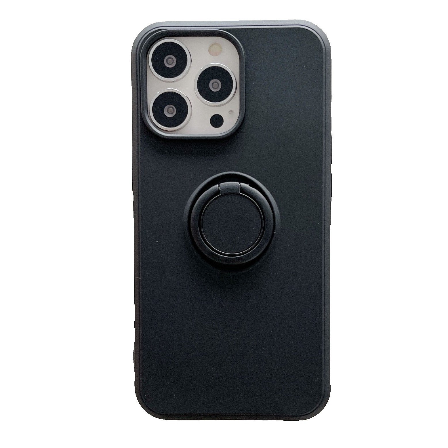 Husa protectie Flippy compatibila cu Samsung Galaxy A71 Liquid Silicone Ring cu suport rotativ Negru