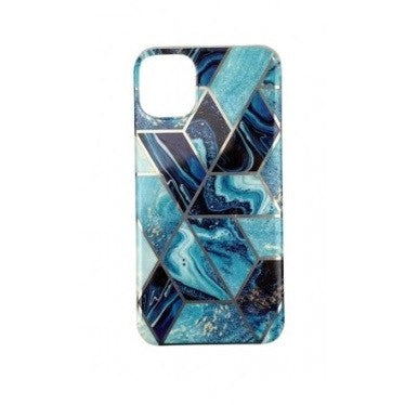 Husa protectie Flippy compatibila cu Samsung Galaxy S21 5G Soft IMD TPU Marble Geometric Albastru