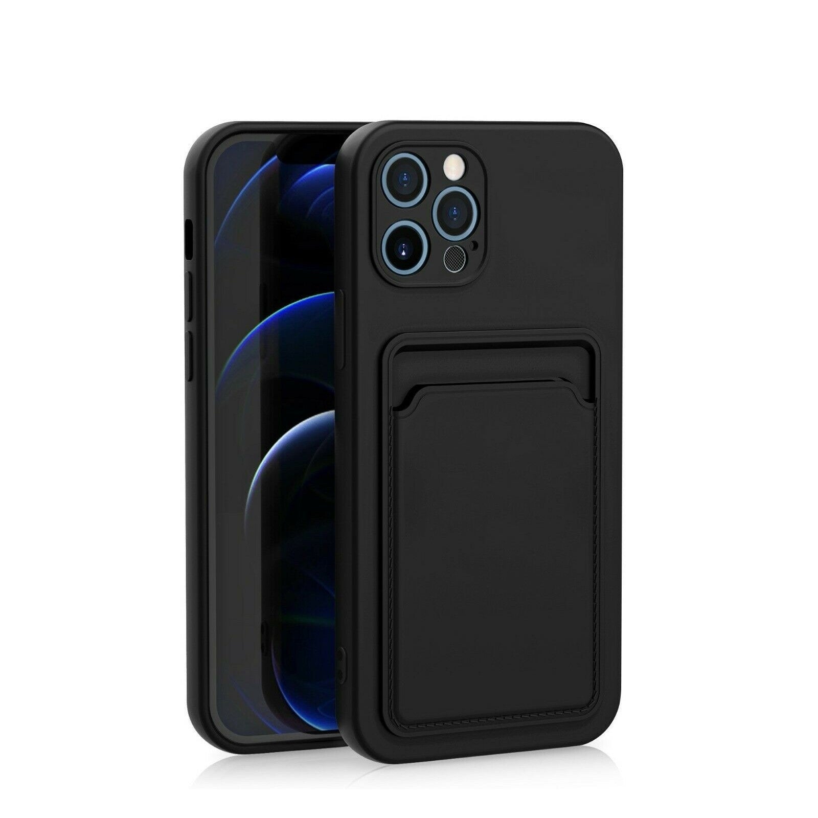 Husa protectie Flippy cu suport card compatibila cu Apple iPhone 11 Pro Max Negru