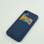 Husa protectie Flippy cu suport card compatibila cu Apple iPhone 12 Mini Albastru inchis