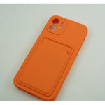 Husa protectie Flippy cu suport card compatibila cu Apple iPhone 12 Portocaliu