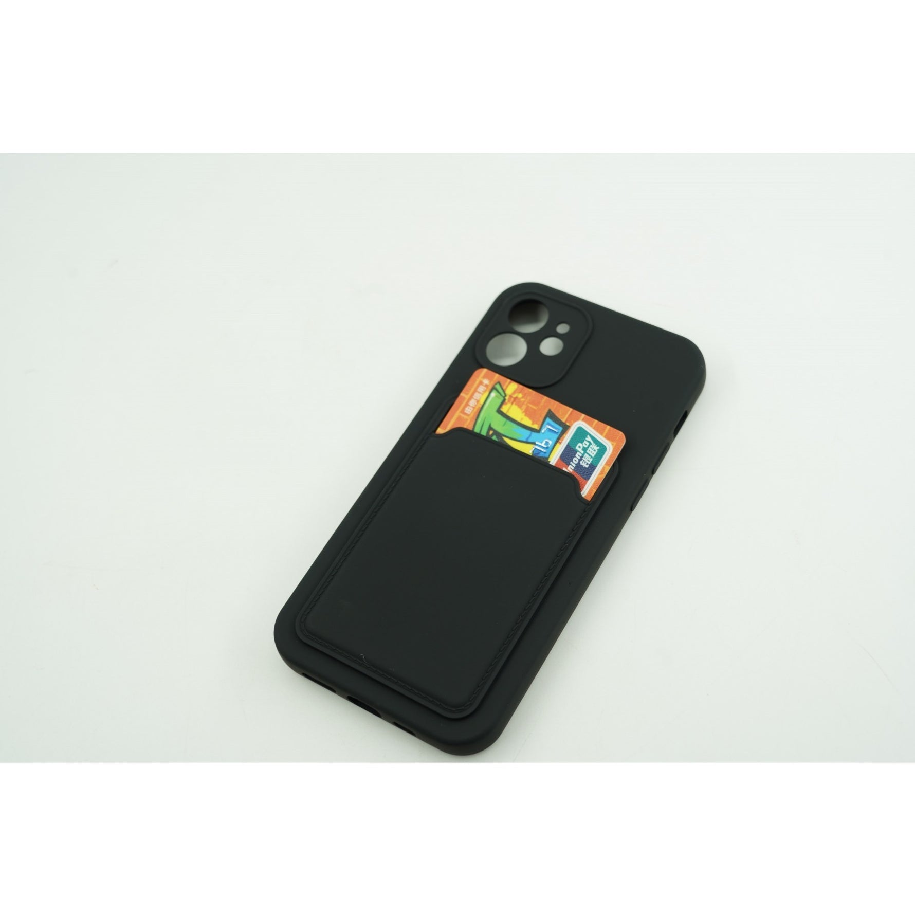 Husa protectie Flippy cu suport card compatibila cu Apple iPhone 12 Pro Negru