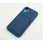 Husa protectie Flippy cu suport card compatibila cu Apple iPhone 12 Mini Albastru inchis