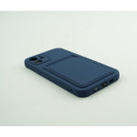 Husa protectie Flippy cu suport card compatibila cu Apple iPhone 12 Mini Albastru inchis