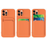 Husa protectie Flippy cu suport card compatibila cu Apple iPhone 13 Mini Portocaliu