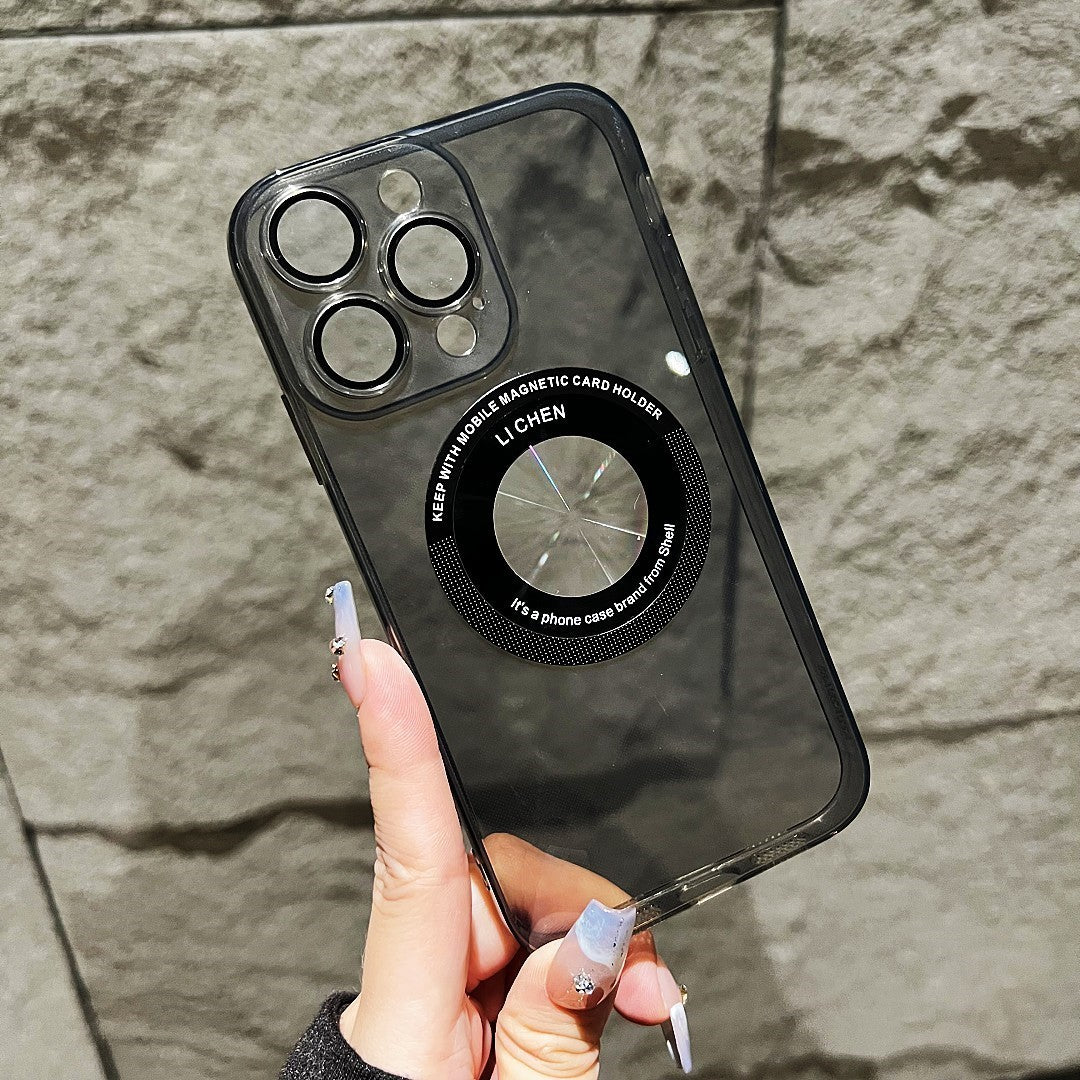 Husa protectie Flippy pentru Apple iPhone 14 decupaj logo, magnetica, Protectie Camera, Negru