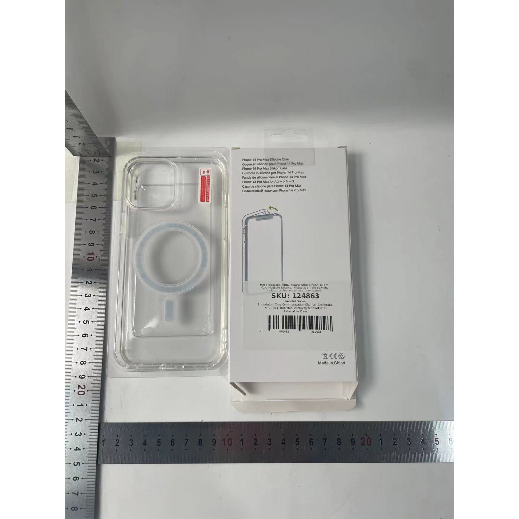 Husa protectie Flippy pentru Apple iPhone 14 Pro Max, MagSafe Silicone, Protectie si folie camera inclusa, protectie