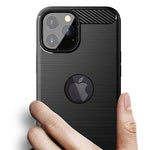 Husa Protectie, Flippy, compatibila Apple iPhone 14 Plus, Carcasa TPU Carbon, 1.5 mm, Negru