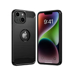 Husa Protectie, Flippy, compatibila Apple iPhone 14, Carcasa TPU Carbon, 1.5 mm, Negru