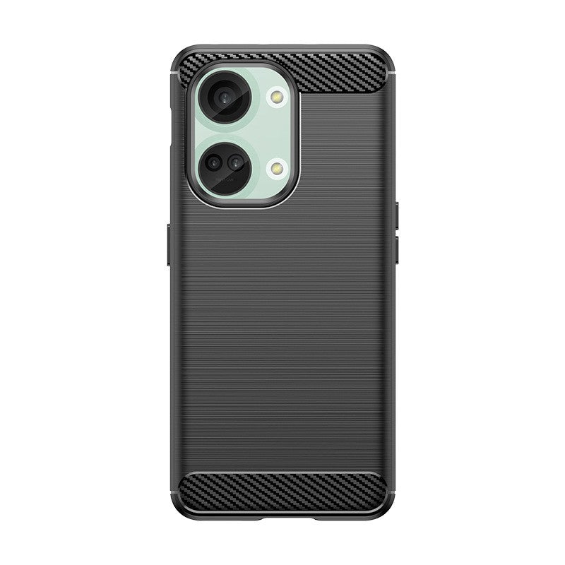 Husa Protectie pentru OnePlus Nord 3, Flippy, din Silicon TPU Moale, Textura Periat, Anti Cadere, cu Element Carbon,