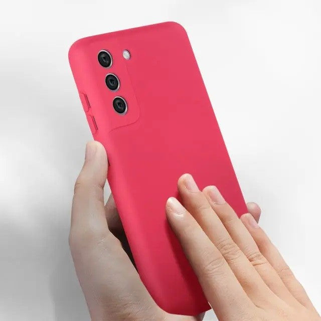 Husa protectie Flippy pentru Samsung S21 FE Liquid Silicone Fuchsia/Roz