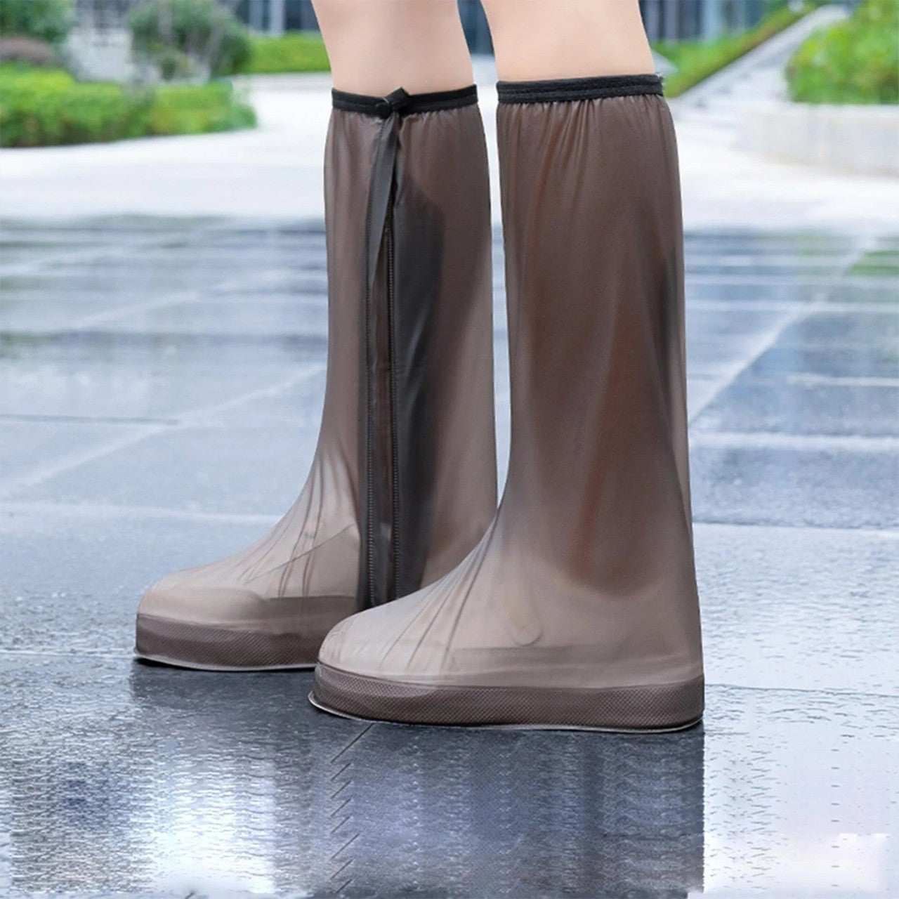 Protectie Incaltaminte pentru Ploaie si Noroi, Flippy, Impermeabila, Talpa Antiderapanta, cu Fermoar si Capsa, Inaltime