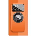 Husa protectie MagSafe Kathy Tech, Flippy, pentru Apple iPhone 13, Dublu Cerc, Portocaliu