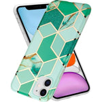 Husa protectie pentru Apple iPhone 11 Pro Soft IMD TPU Marble Geometric Verde