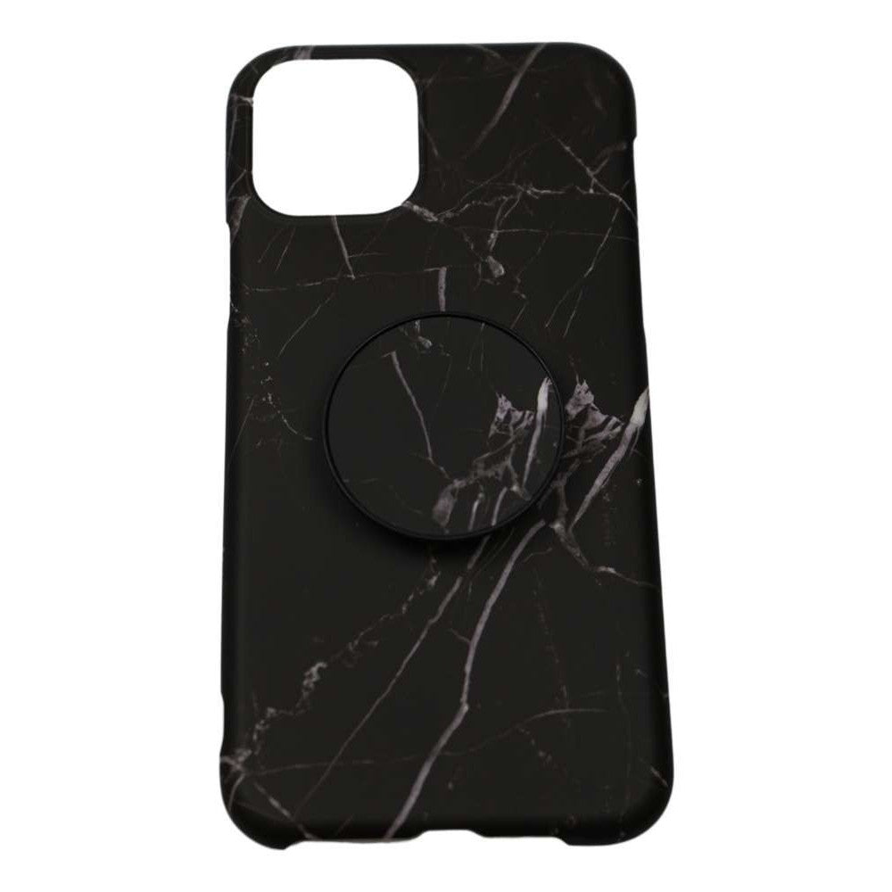 Husa protectie pentru Apple iPhone 11 Soft IMD TPU Marble Negru cu Suport inclus