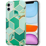 Husa protectie pentru Apple iPhone XR Soft IMD TPU Marble Geometric Verde