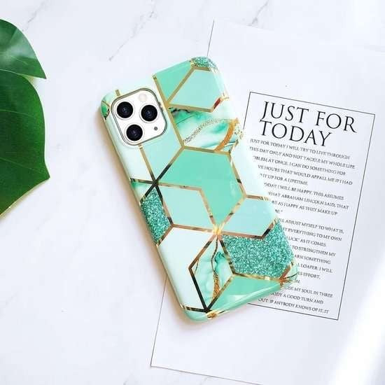 Husa protectie pentru Huawei P Smart Z Soft IMD TPU Marble Geometric Verde