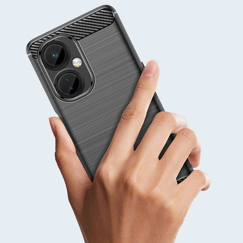 Husa Protectie pentru OnePlus Nord CE2 Lite 5G, Flippy, din Silicon TPU Moale, Textura Periat, Anti Cadere, cu Element