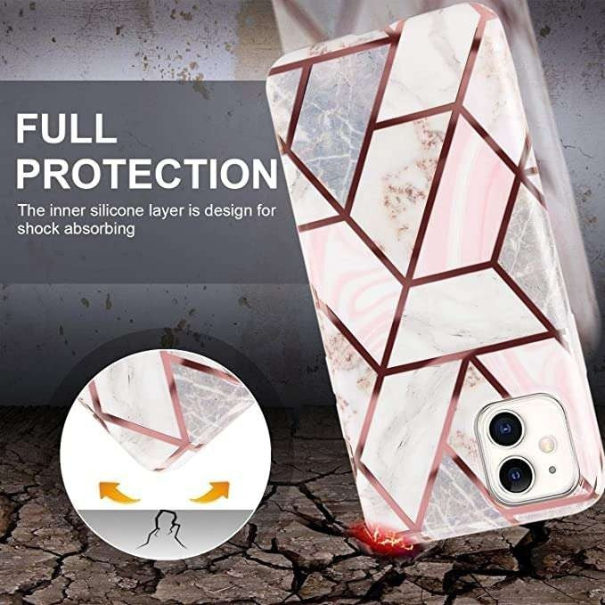 Husa protectie pentru Samsung A71 Soft IMD TPU Marble Geometric Alb
