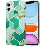 Husa protectie pentru Samsung S10 Soft IMD TPU Marble Geometric Verde