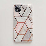 Husa protectie pentru Samsung S10E Soft IMD TPU Marble Geometric Alb