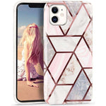 Husa protectie pentru Samsung S10E Soft IMD TPU Marble Geometric Alb