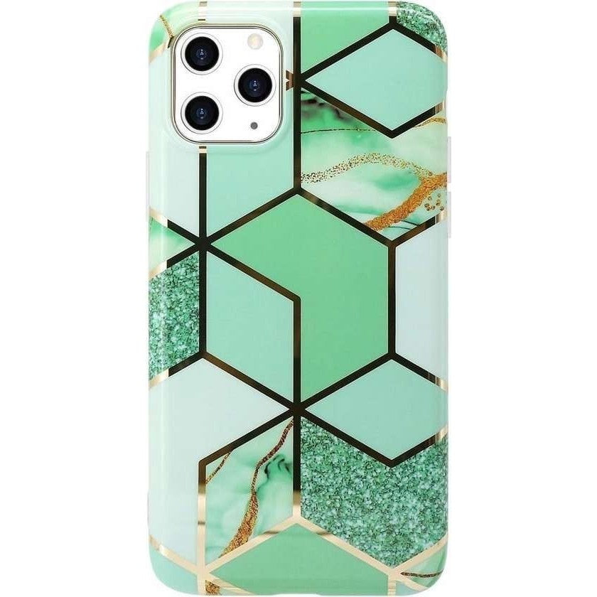 Husa protectie pentru Samsung S20 Plus Soft IMD TPU Marble Geometric Verde