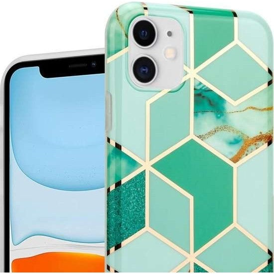 Husa protectie pentru Samsung S20 Soft IMD TPU Marble Geometric Verde