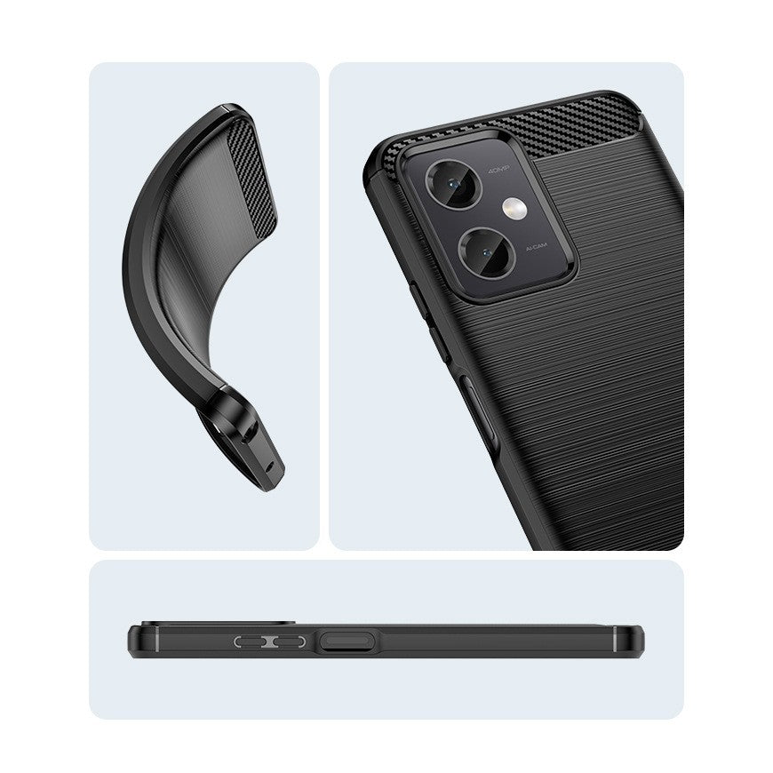 Husa Protectie pentru Xiaomi Redmi Note 12 5G, Flippy, din Silicon TPU Moale, Textura Periat, Anti Cadere, cu Element