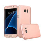 Husa Samsung Galaxy A7 2017 Full Cover 360 Roz Auriu + Folie de protectie