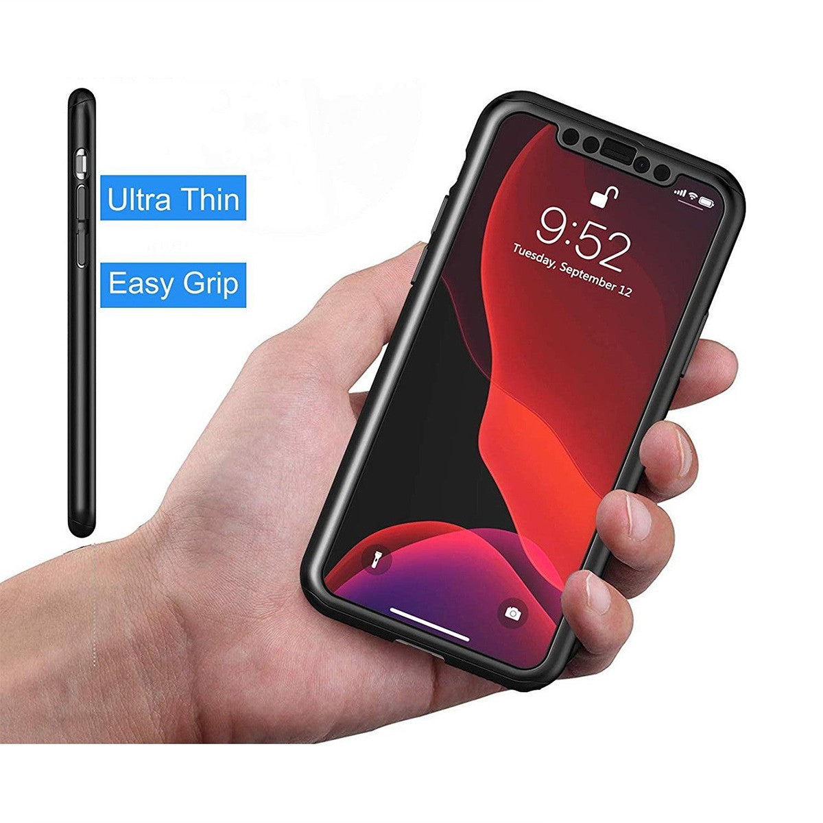 Husa Samsung Galaxy S10 Lite, Full Cover 360 Negru + Folie de protectie