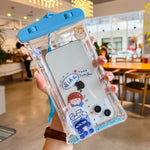 Husa subacvatica Glitter Kids Waterproof Flippy, Snowproof, Universala, cu Snur, pentru telefon sau documente, Tea