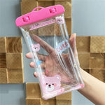 Husa subacvatica Glitter Kids Waterproof Flippy, Snowproof, Universala, cu Snur, pentru telefon sau documente, Cute
