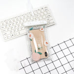 Husa subacvatica Glitter Kids Waterproof Flippy, Snowproof, Universala, cu Snur, pentru telefon sau documente, Peach,